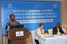 Seminar on Responding to Large Scale Refugee Movements organized by AALCO-UNHCR on 18 April 2018